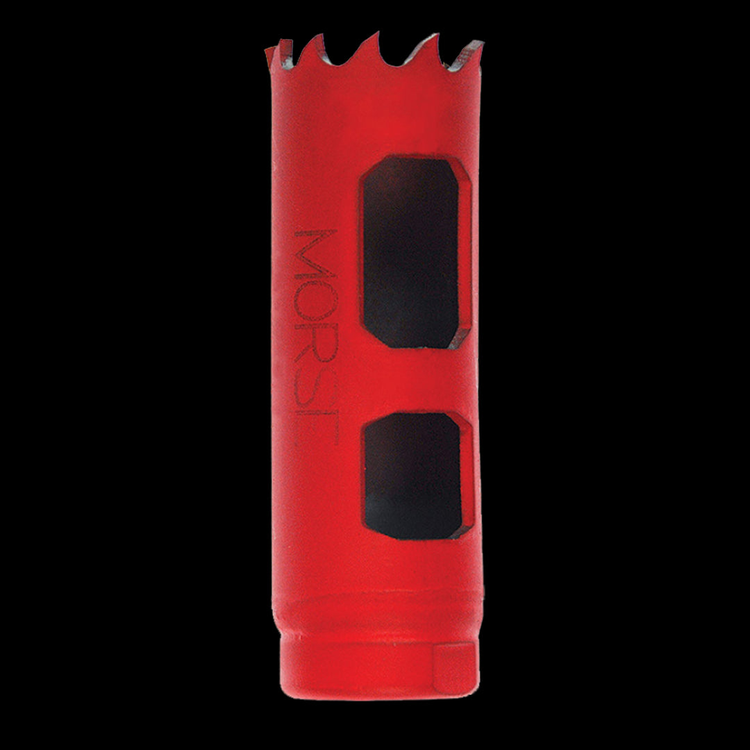 MORSE 24mm Bi-Metal Hole Saw for precise cutting of wood, drywall, and metals, featuring patented tooth set and durable design.