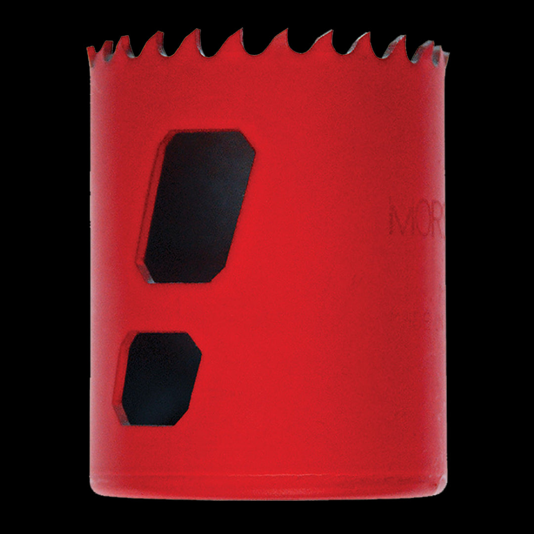 MORSE 35mm Bi-Metal Hole Saw for clean cuts in metal, wood, and plastic; features quick slug removal and precision design.