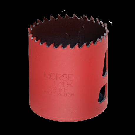 MORSE 52mm Bi-Metal Hole Saw designed for precise cutting in wood, plastic, and metal with patented tooth set for efficiency.