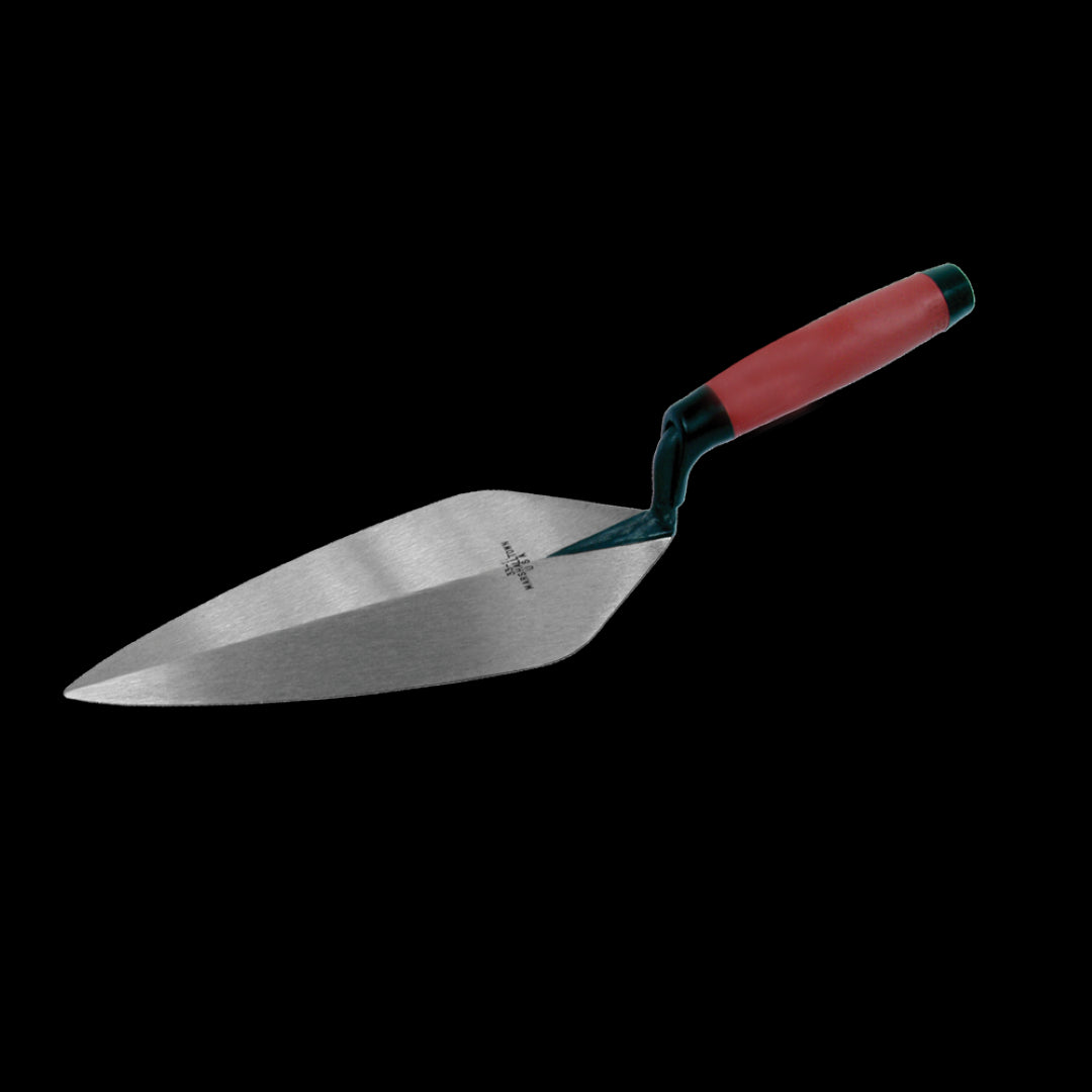 MARSHALLTOWN 300mm Fingerguard Brick Trowel with ergonomic design and rust-resistant steel for precise masonry work.