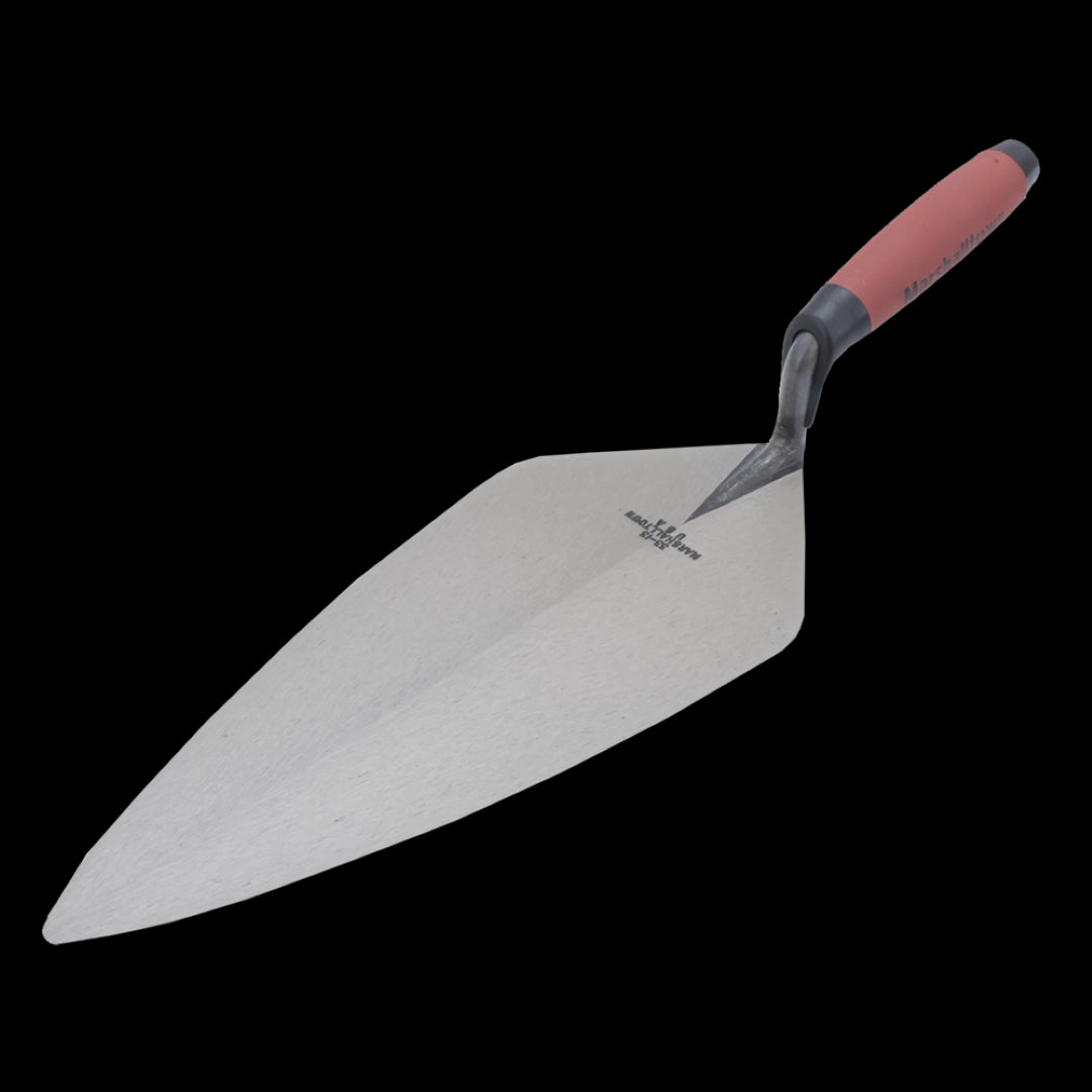 MARSHALLTOWN 325mm Fingerguard Brick Trowel with stainless steel blade, designed for safety and precision in masonry work.