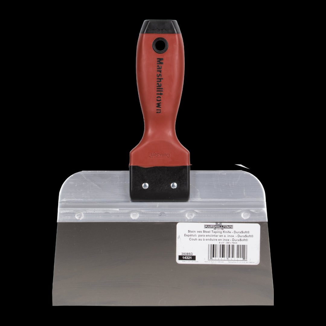 MARSHALLTOWN 200mm stainless taping knife with ergonomic handle for smooth drywall finishing and rust-resistant blade.