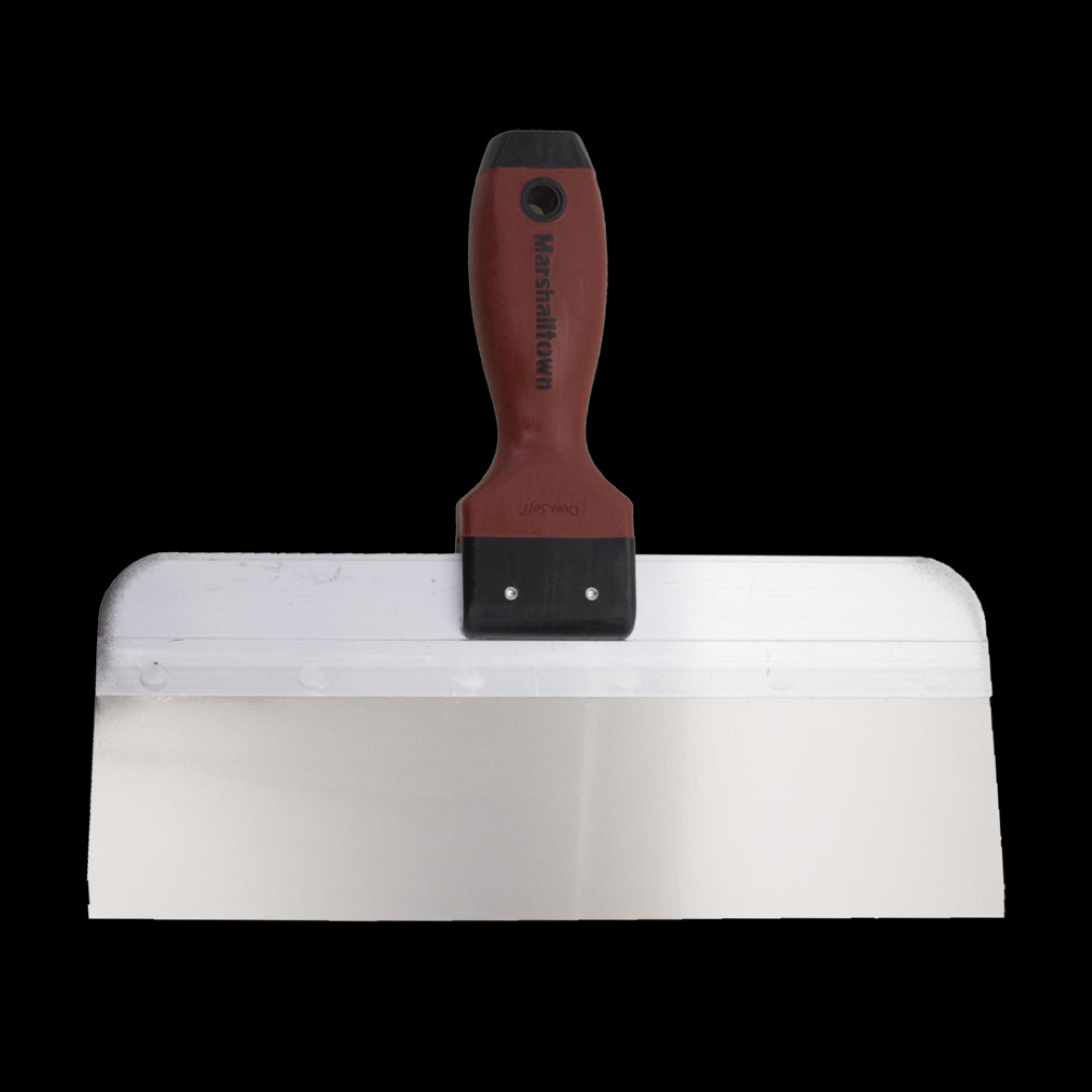 MARSHALLTOWN 300mm stainless taping knife with ergonomic handle for smooth joint compound application.