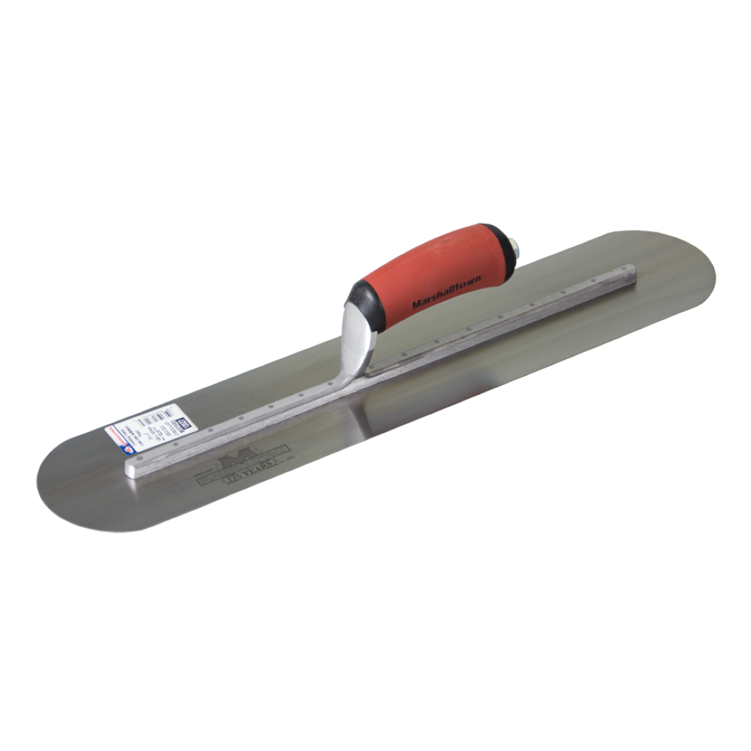 MARSHALLTOWN Round Ends Trowel, 500mm x 100mm, premium stainless steel finish tool for smooth surfaces and precise control.