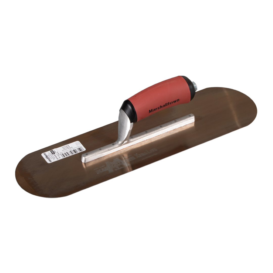 MARSHALLTOWN Golden Stainless Pool Trowel 400mm x 113mm, durable blade for smooth finishes, ergonomic handle for comfort.