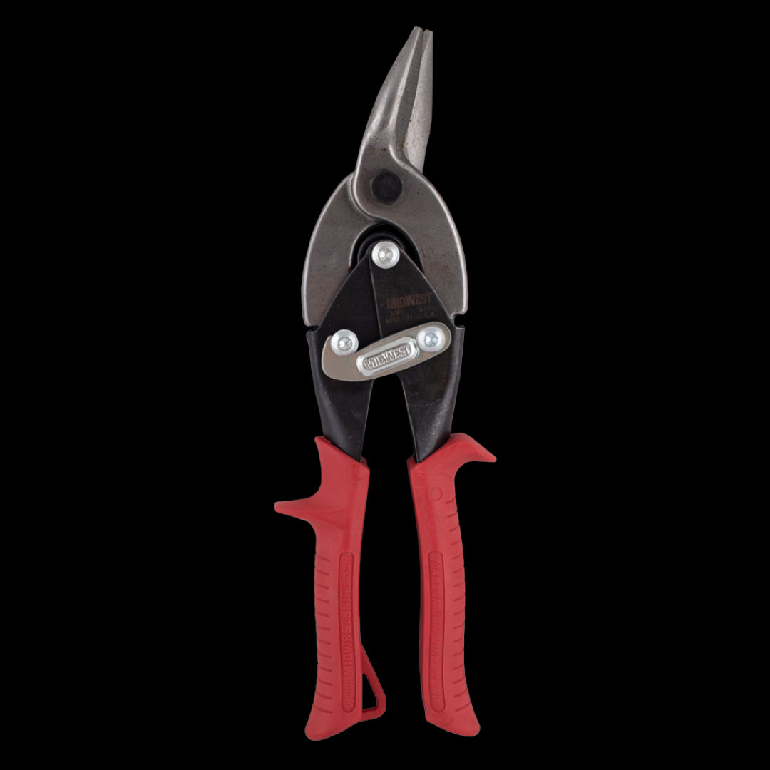MIDWEST Left Aviation Snip with GLIDETECH® forged blades for precision cutting of metal and comfortable KUSH™N-POWER® handle.