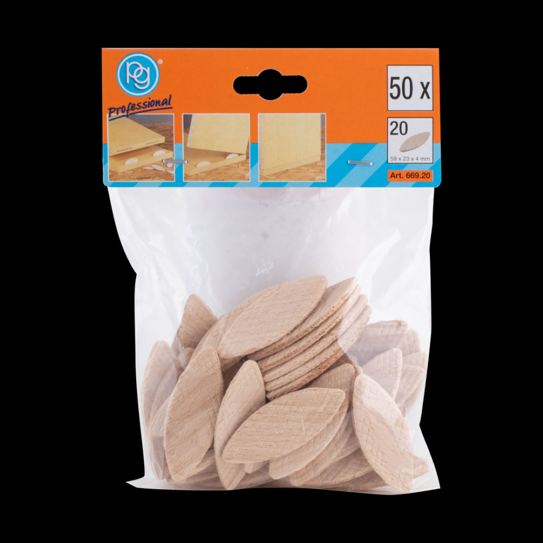 PG PROFESSIONAL No.20 Wooden Biscuits - 50 Pack