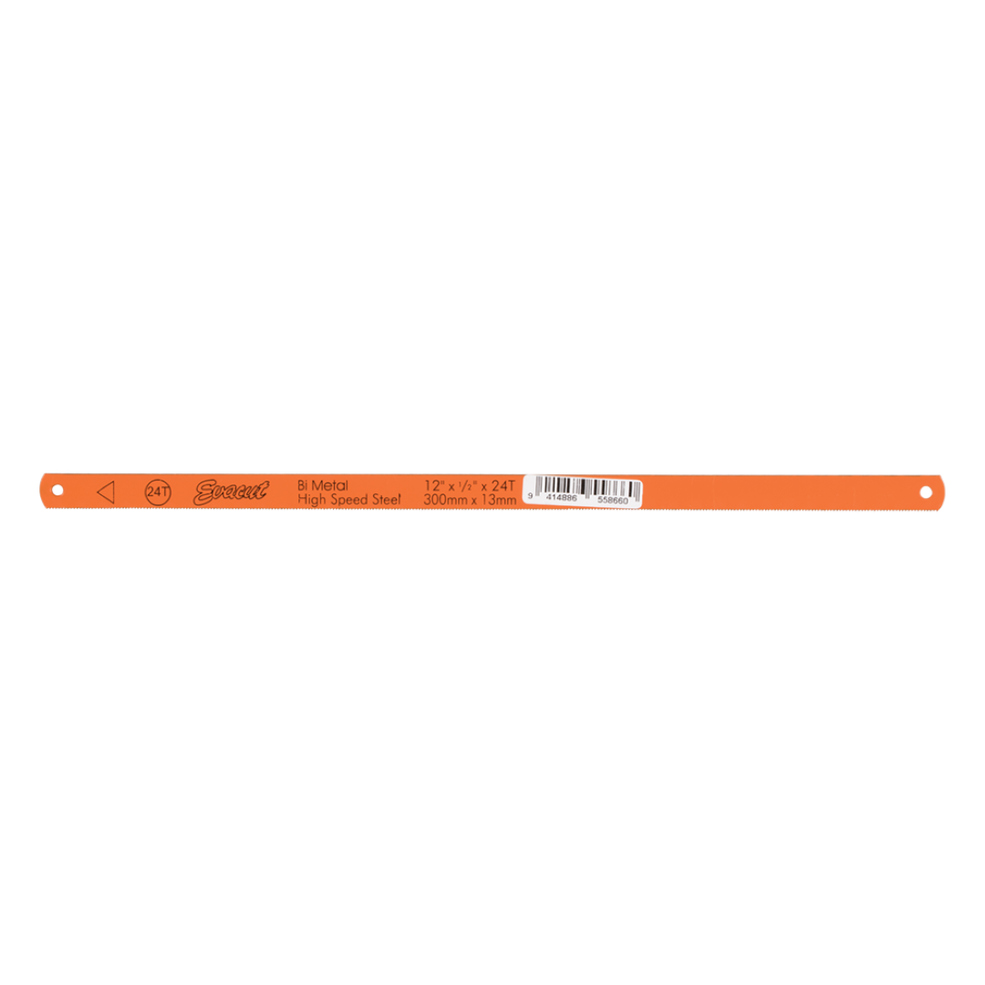 EVACUT 24T bimetal hacksaw blade, 300mm, offers durable cuts in metal, plastic, and wood with 24 teeth per inch.