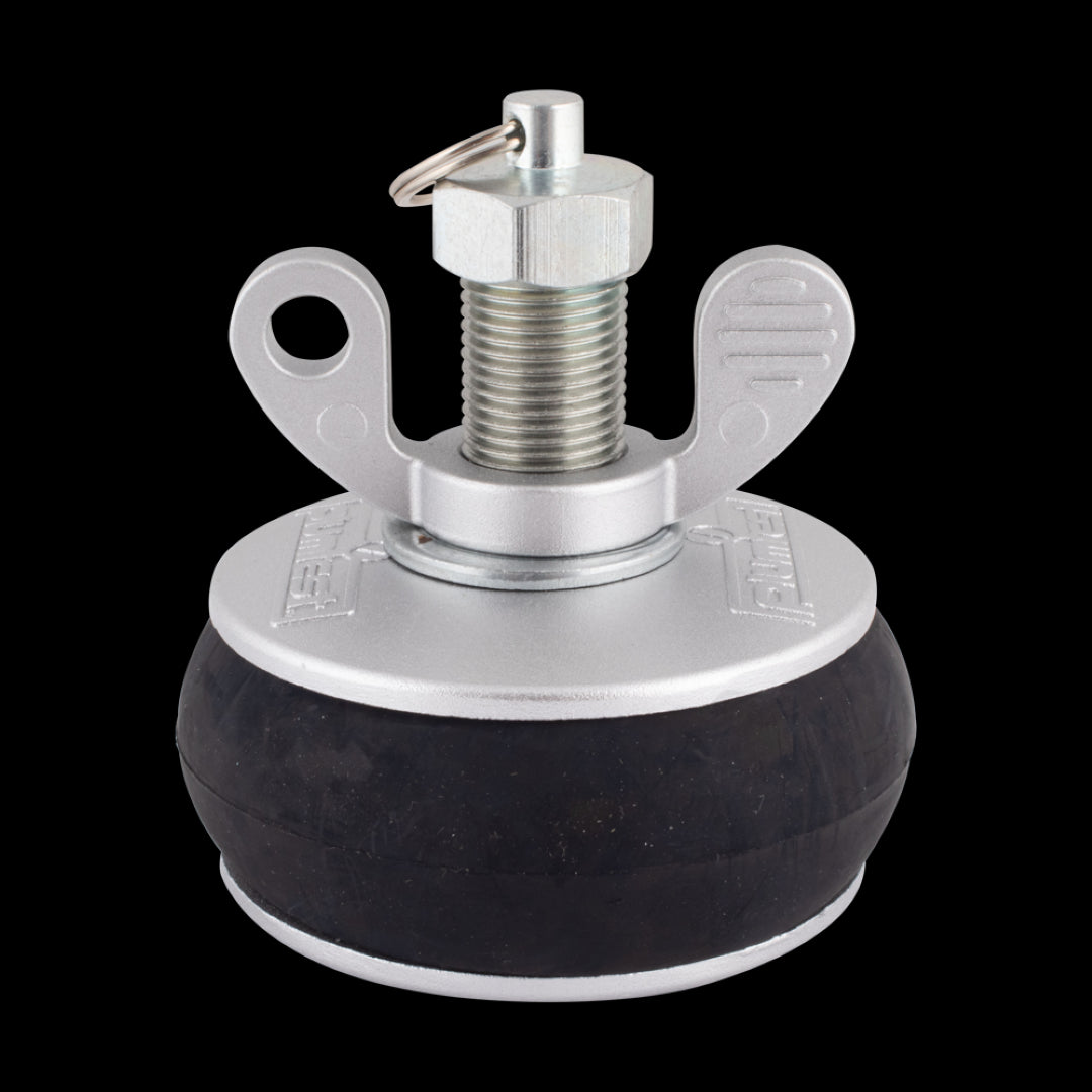 PLUMTEST 100mm Aluminium Drain Test Plug for leak-proof sealing in plumbing and sewer pressure tests.