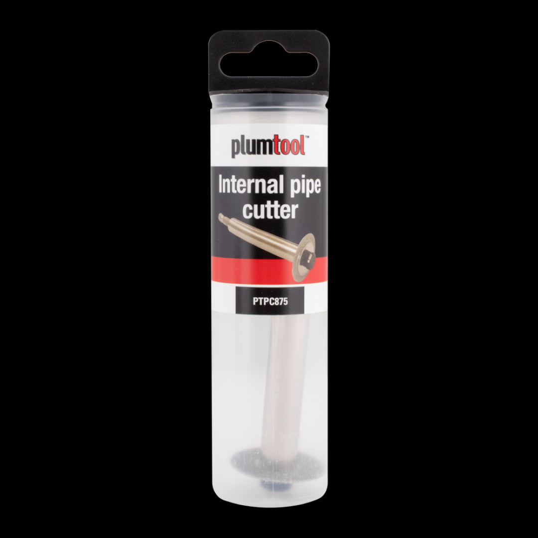 PLUMTOOL 32mm Internal Pipe Cutter for precise cutting of pipes 40-150mm, featuring a diamond wheel and quick-change hex shank.