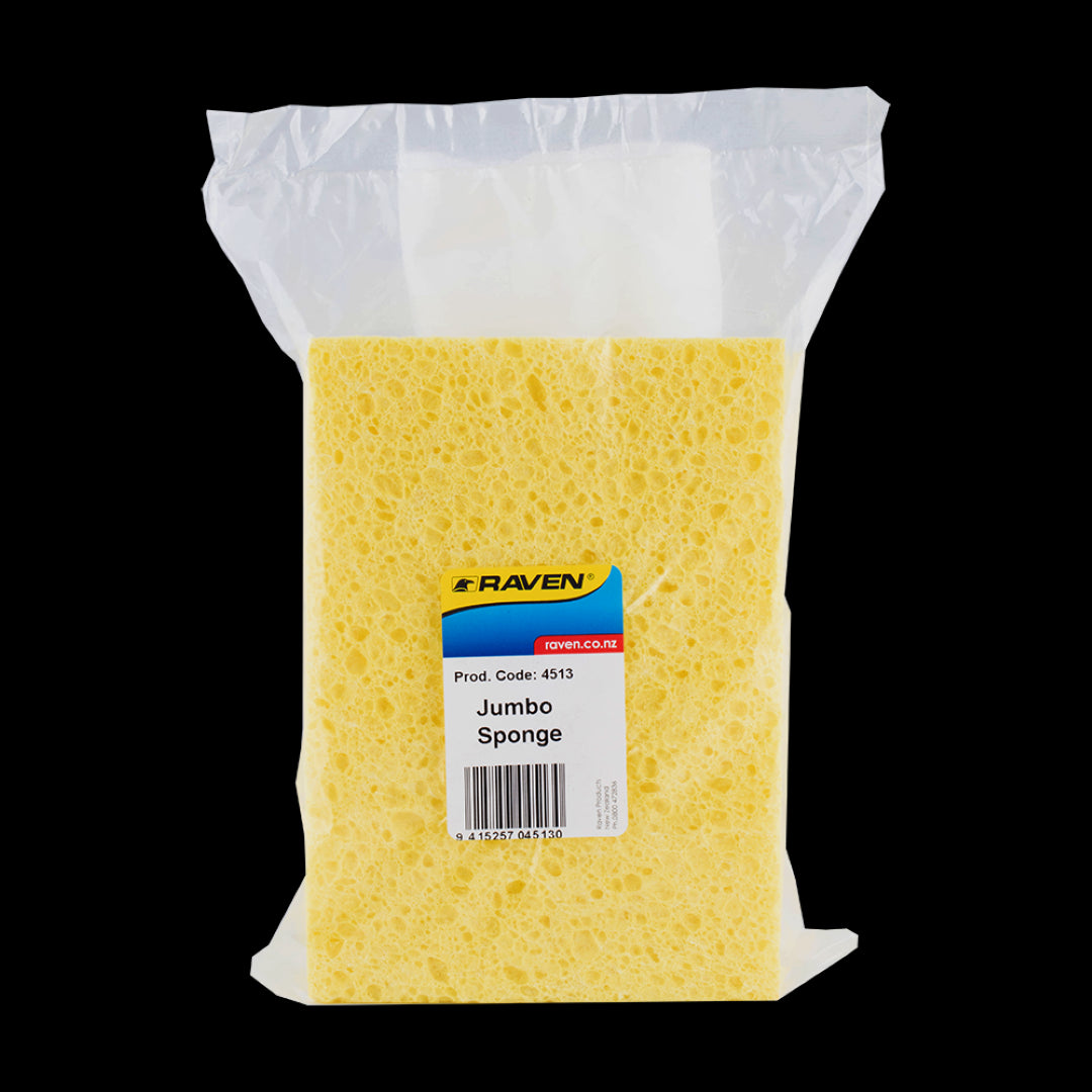 RAVEN Jumbo Sponge: Antibacterial, super absorbent, non-scratch, ideal for boats, cars, and homes, 100% New Zealand owned.