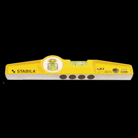 STABILA 250mm Magnetic Scaff Level, compact tool for precise leveling in scaffolding with durable design and strong magnetic base.