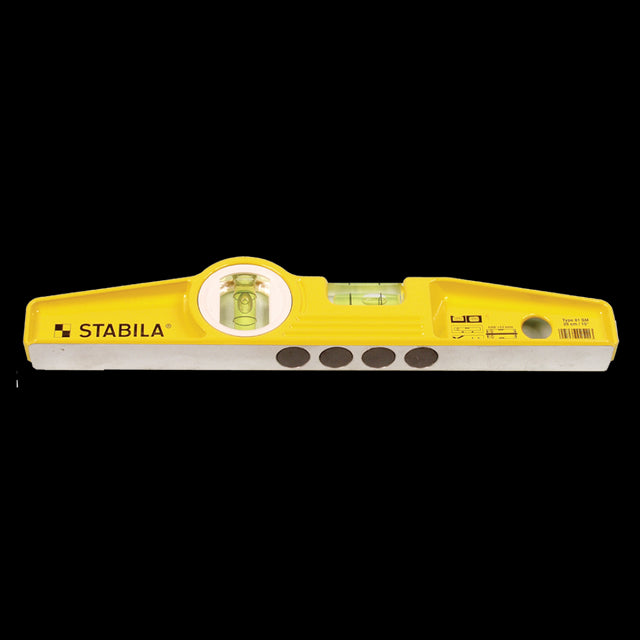 STABILA 250mm Magnetic Scaff Level, compact tool for precise leveling in scaffolding with durable design and strong magnetic base.