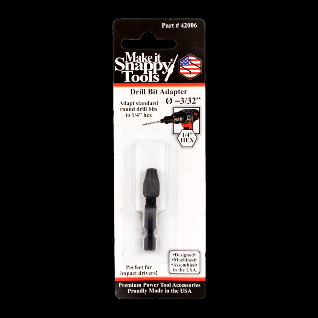SNAPPY 3/32" Drill Adaptor for HS drills, ensures quick bit changes and enhanced precision for various drilling tasks.