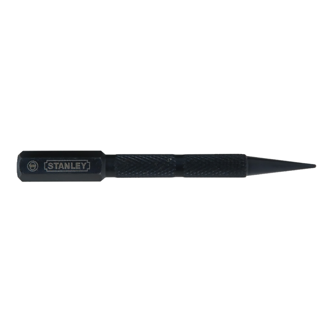 STANLEY 1/32" Steel Nail Set for precision nail placement, featuring a long reach, beveled tip, and non-rolling square head design.