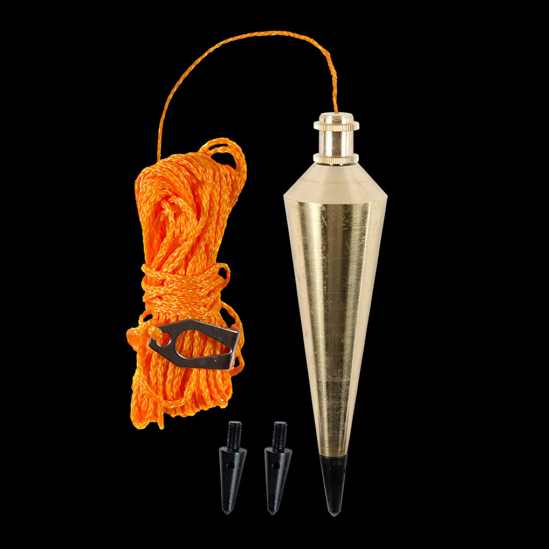 SWANSON 16oz Brass Plumb Bob with durable brass construction and replaceable steel tips for precise vertical measurements.