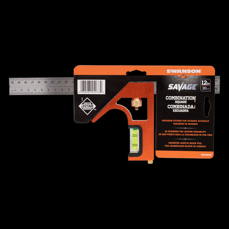 SWANSON 300mm Savage™ Combination Square for precise measurements with a durable aluminum frame and versatile marking features.
