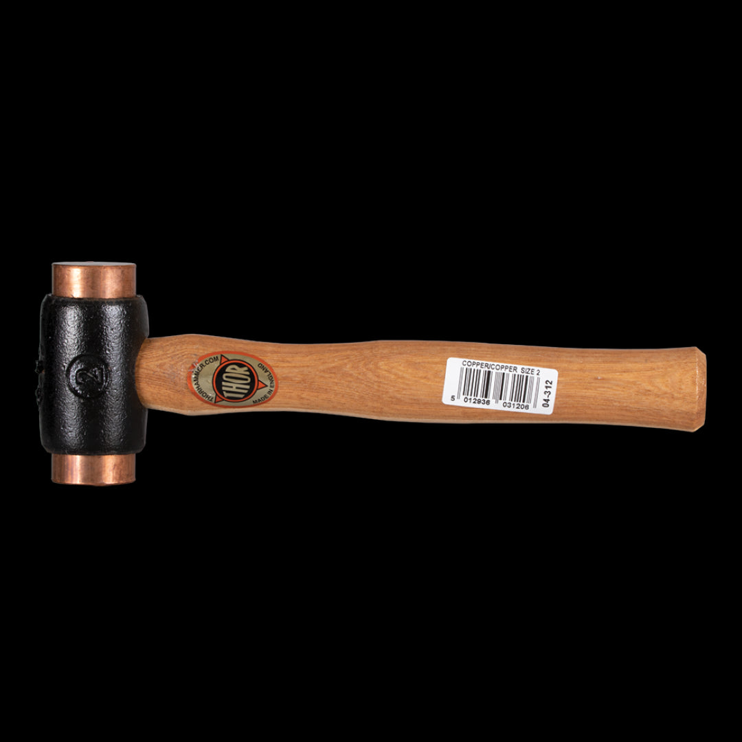 THOR 38mm Copper Hammer with durable copper face, malleable iron head, ergonomic handle for precision and comfort.
