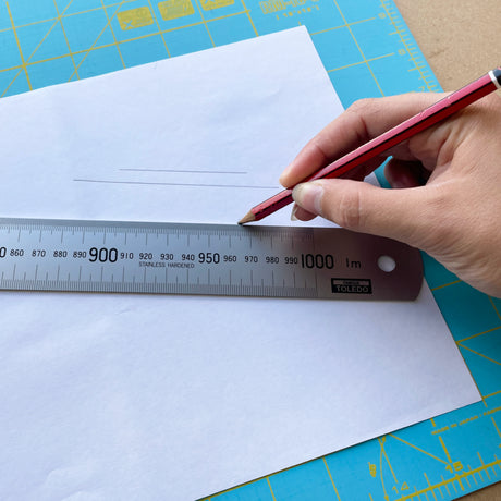 TOLEDO 1000mm Stainless Steel Rule with double-sided metric and imperial measurements, clear markings, and durable design.
