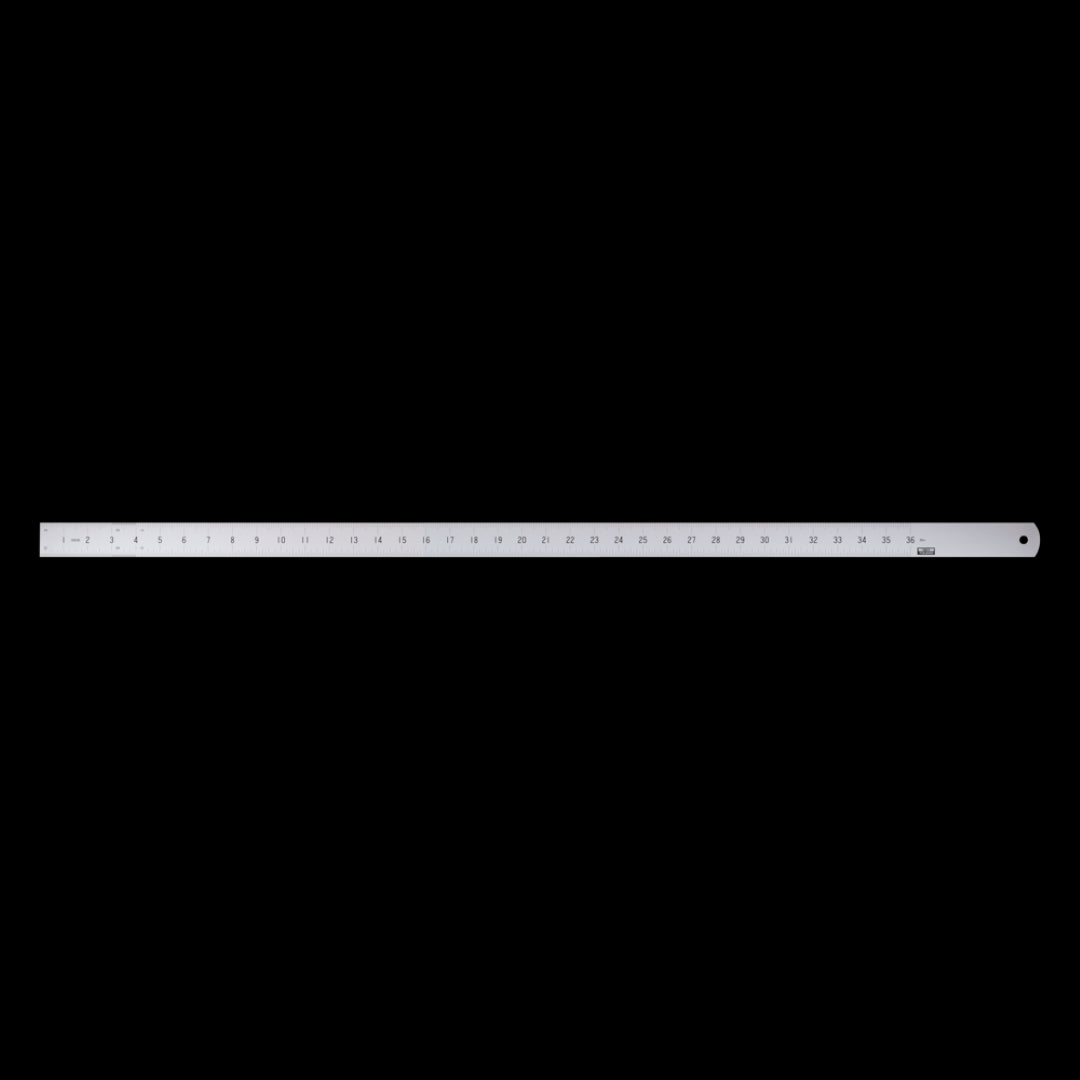 TOLEDO 1000mm stainless steel ruler with double-sided metric and imperial measurements for precise and durable use.