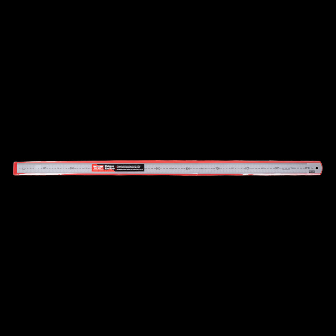 TOLEDO 1000mm Stainless Steel Rule with double-sided metric and imperial measurements for precise accuracy and durability.