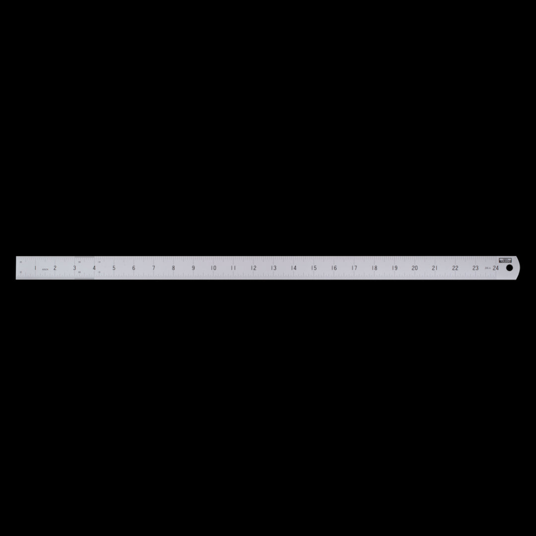 TOLEDO 600mm stainless steel rule with dual metric and imperial sides, featuring clear etchings for accuracy and durability.