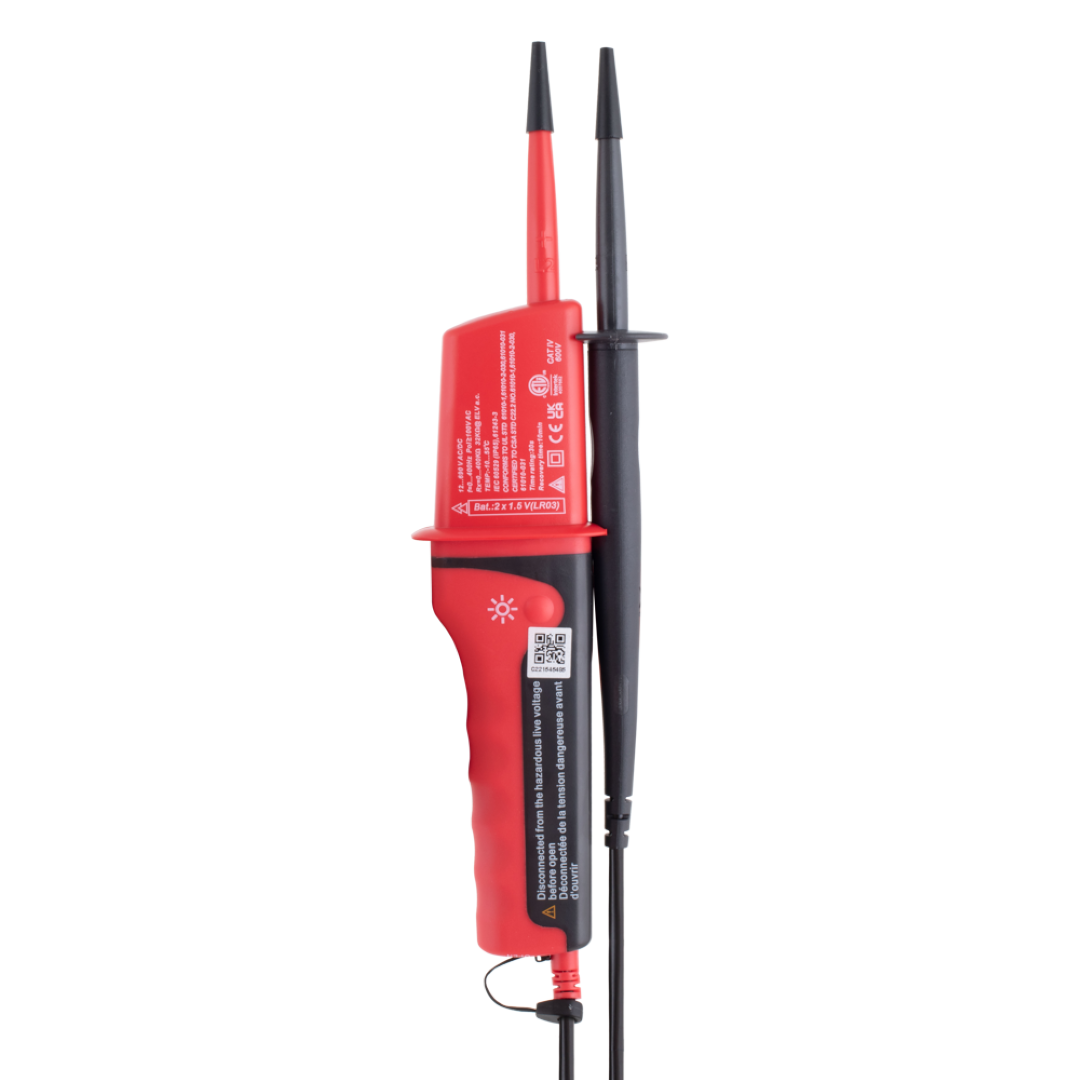 UNI-T Multifunction Voltage Tester with LCD display, perfect for precise AC/DC measurements and wire identification.