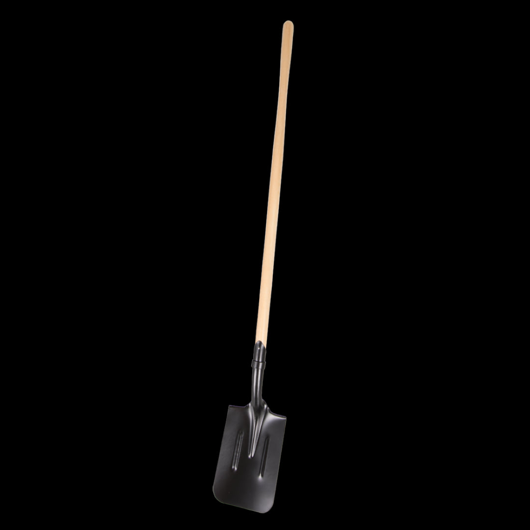 STANWAY Post Hole Spade with long hickory handle, designed for heavy-duty digging in tough soil conditions.