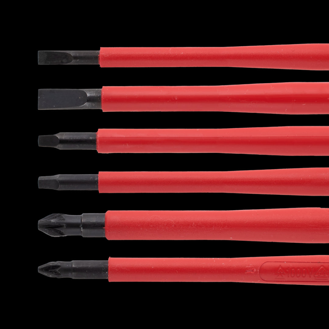 WIHA SoftFinish® Electric Screwdriver Set - 6pc featuring ergonomic handles and insulated blades for electrical work.