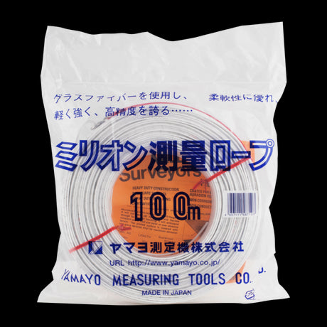 YAMAYO 100m Surveyors Rope: durable, PVC-coated fiberglass measuring tool for accurate surveying in rugged environments.