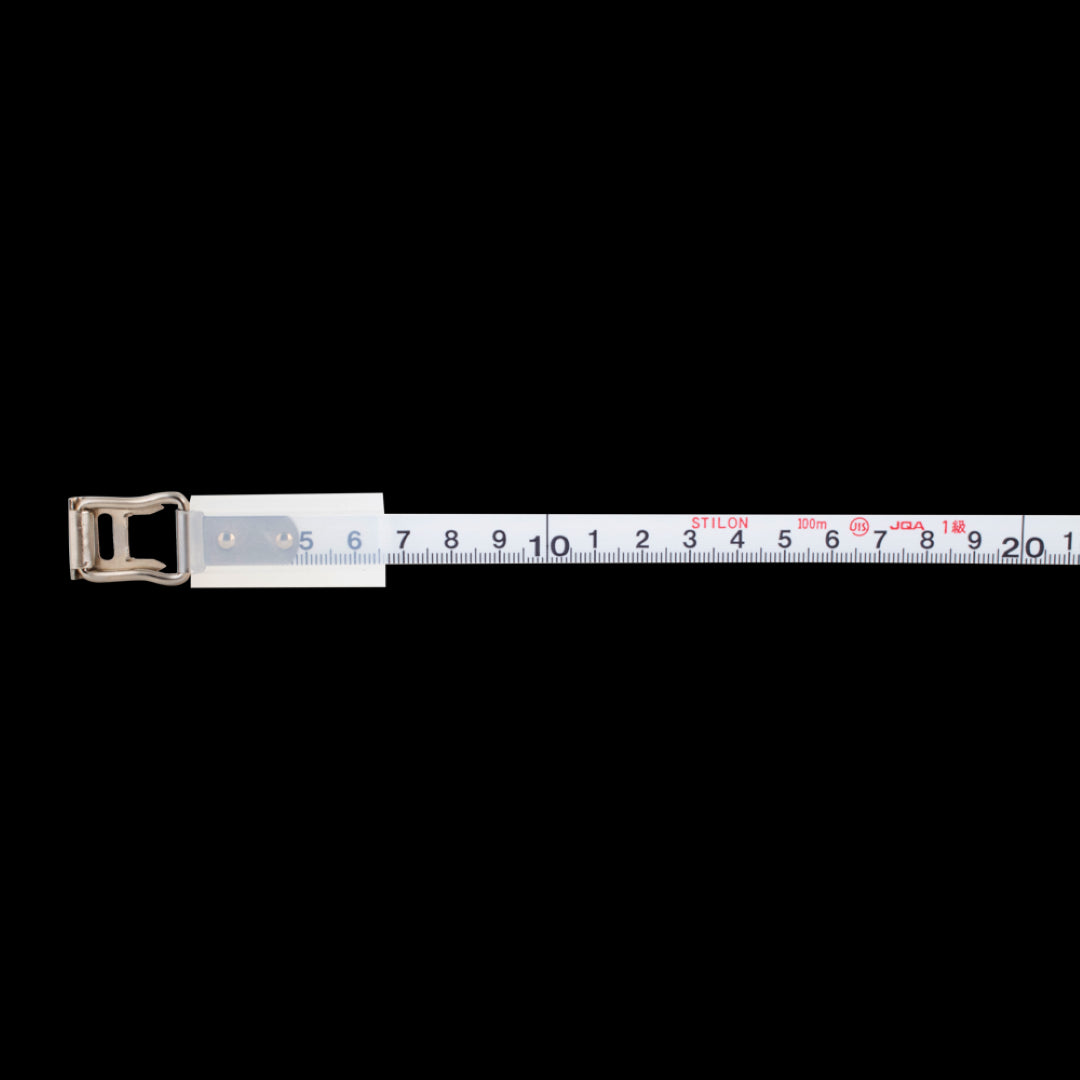 YAMAYO 100m nylon-coated steel measuring tape features high durability, water resistance, and precise zero-start measurements.
