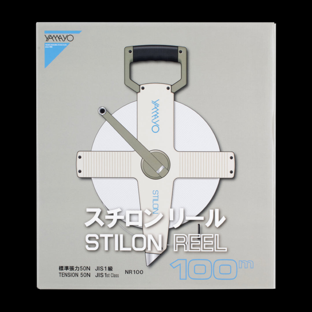 YAMAYO 100m measuring tape with nylon coating and steel core, ideal for precise measurements in tough environments.