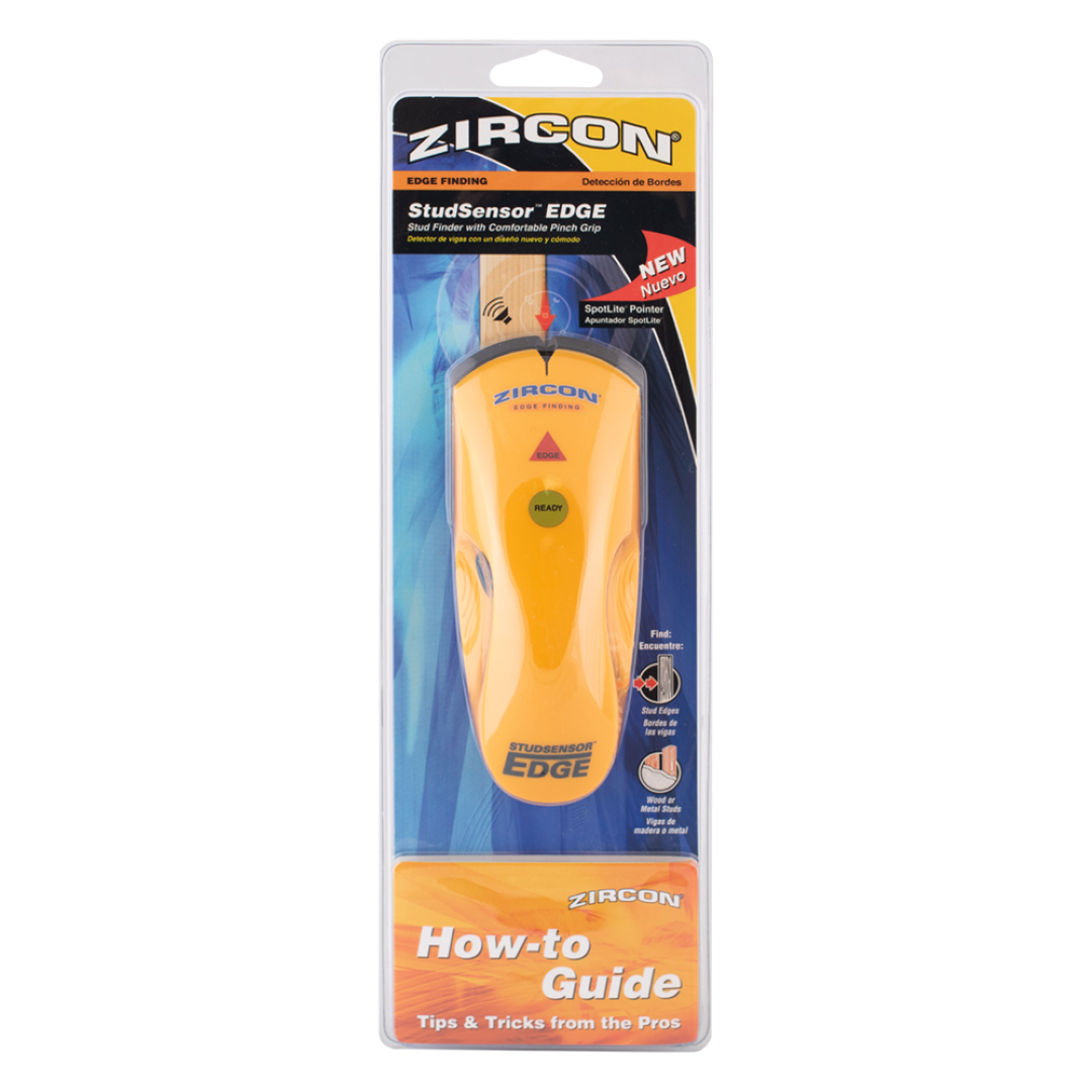 ZIRCON StudSensor™ EDGE: ergonomic stud finder with a bright pointing system for precise locating of studs in walls.