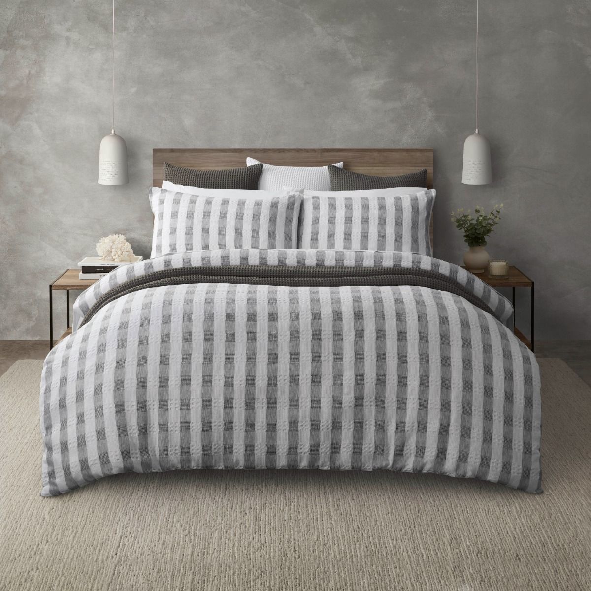Paxson Duvet Set - Anthracite - Super King - BAKSANA