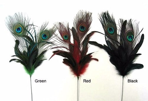 Red Feather/Peacock Spray x 1