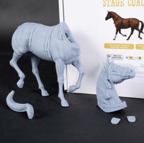 Wooden Ship - 2 horses: 1/12 Stage Coach