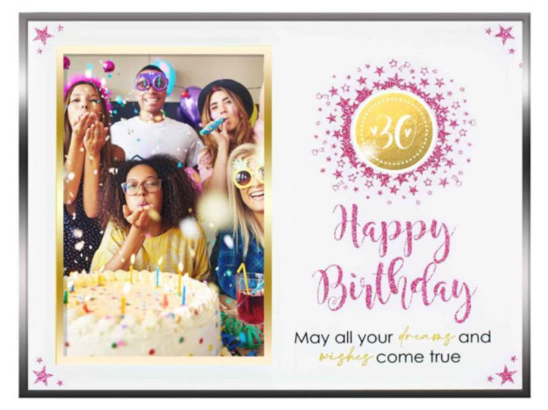 30th Glass Flitter Pf 6x4