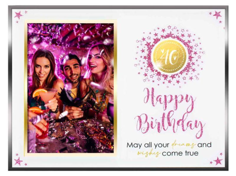 40th Glass Glitter Pf 6x4