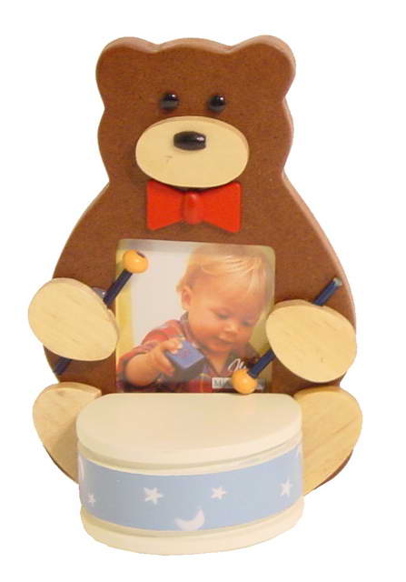 Photo Frame Wood Bear 15cm Hig