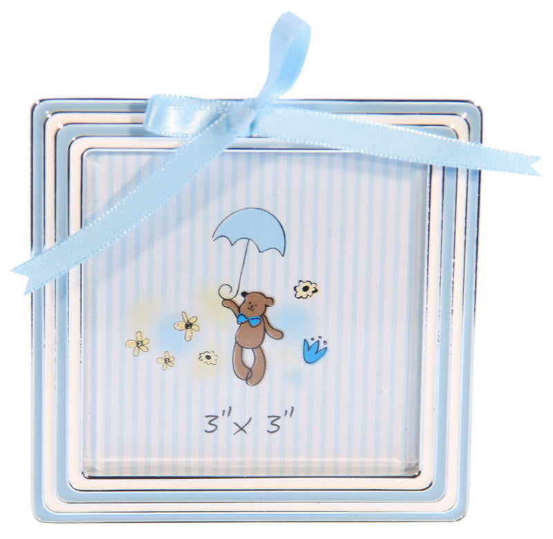 Photo Frame - Blue W Blue Bow