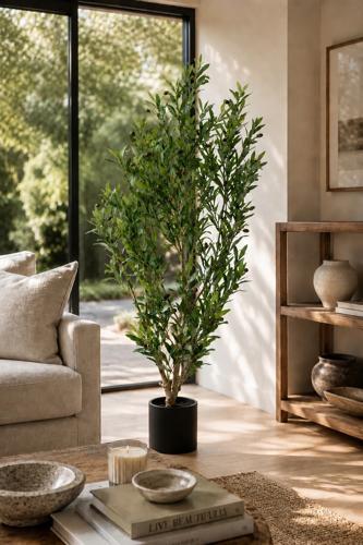 Real Touch Olive Tree Artificial Plant in Black Pot