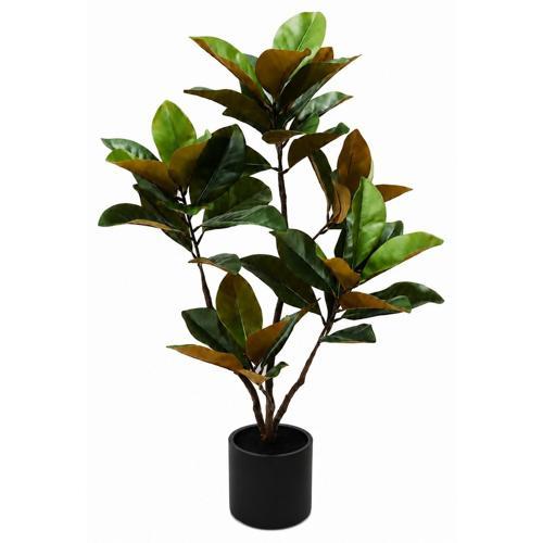 Real Touch Magnolia Artificial Plant in Black Pot