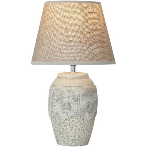 Antique Cream Ceramic Table Lamp with Hessian Shade 250x250x420