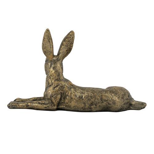 Gold Resin Rabbit Sculpture 260x130x145