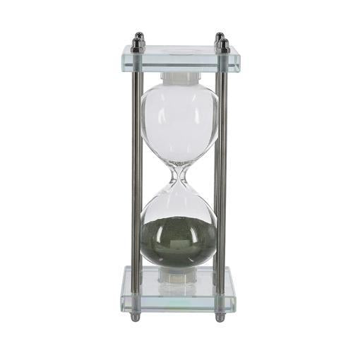 Glass Hourglass With Green Sand 78x78x198