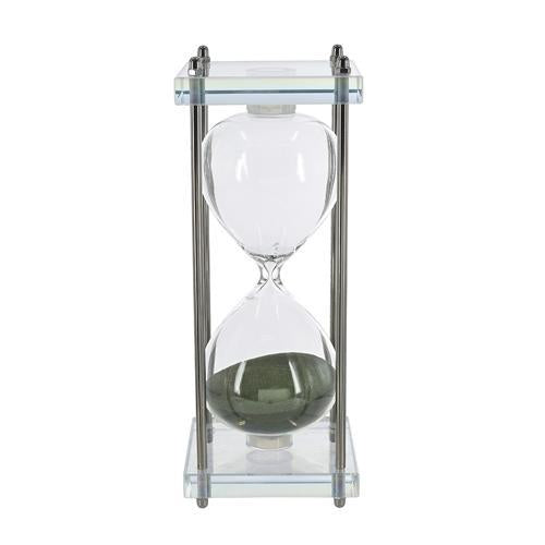 Glass Hourglass With Green Sand 100x100x250