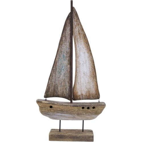 Wooden Yacht Coastal Ornament