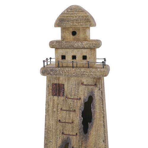 Wooden Lighthouse Coastal Ornament 225x90x450