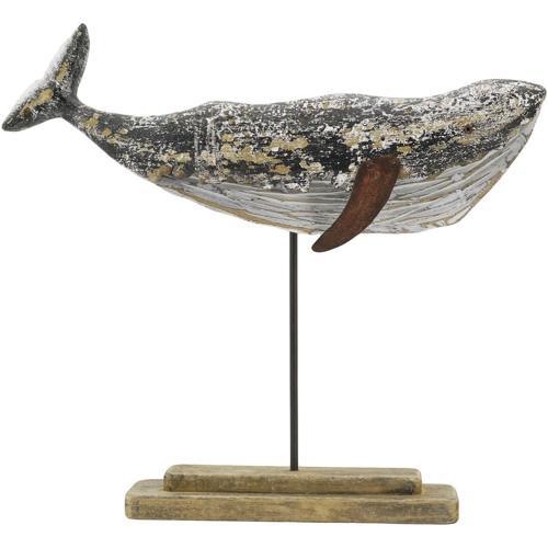 Wooden Whale Coastal Ornament