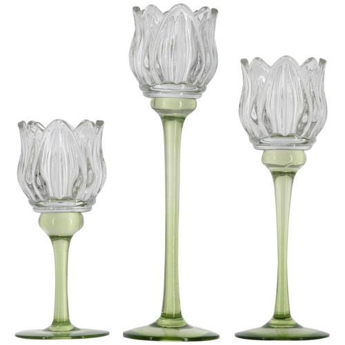 Tulip Glass Candle Holder Set of 3 - SE3153
